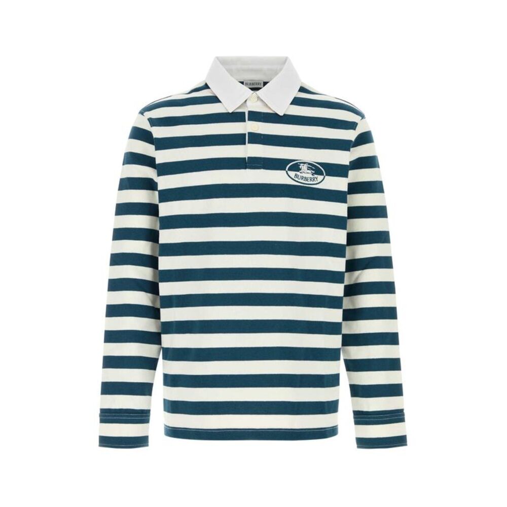 Burberry Men Embroidered Cotton Polo Shirt